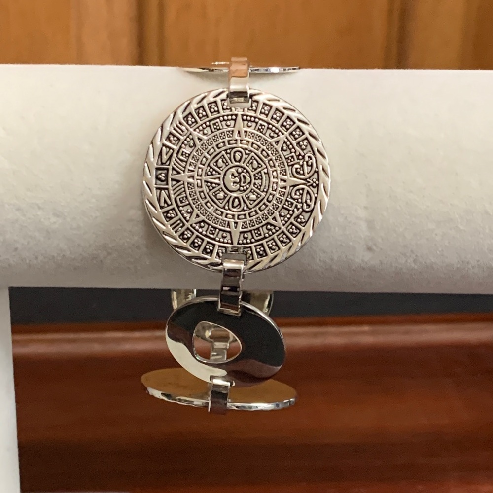 925 silver plated Mayan calendar bracelet